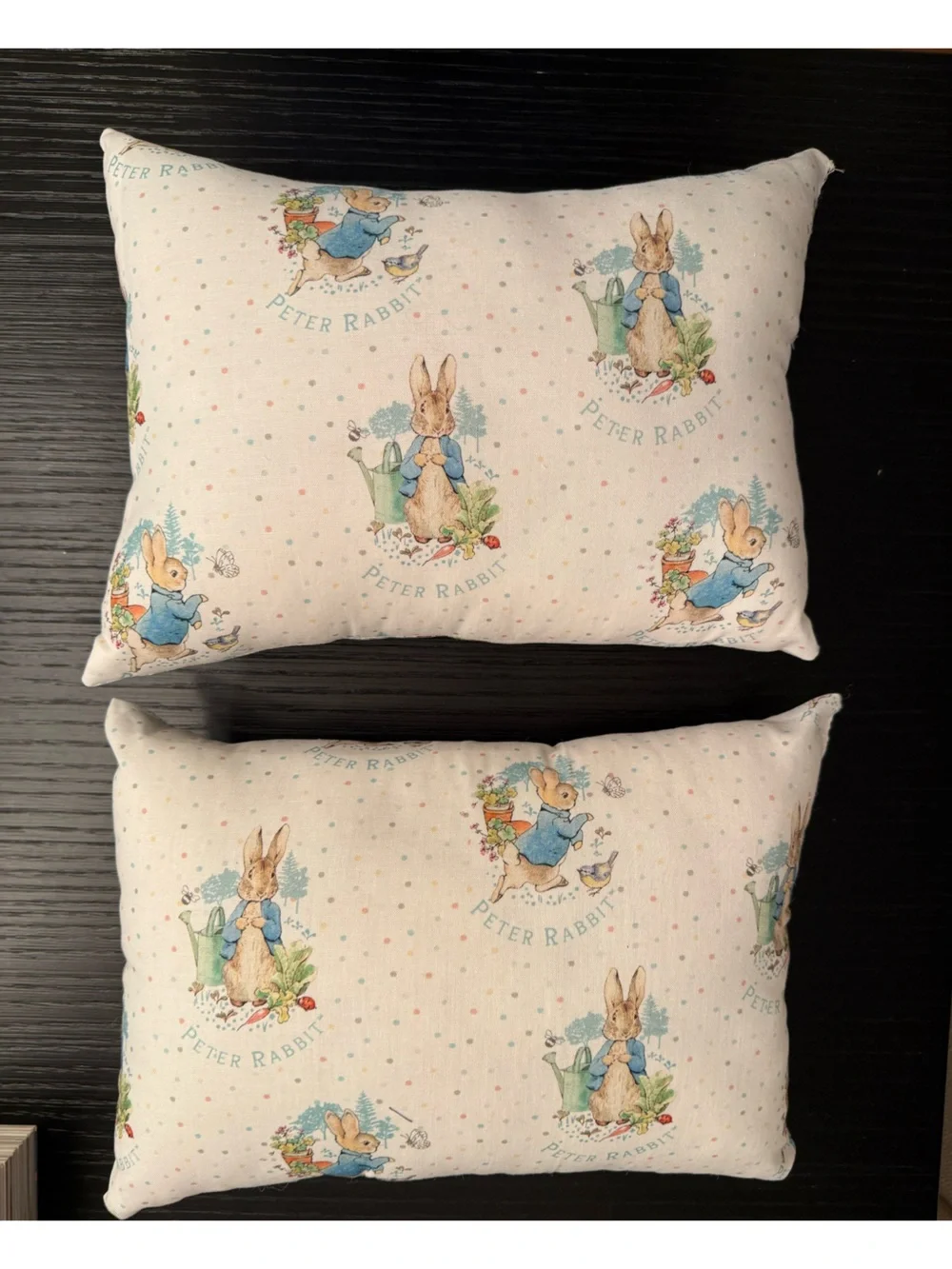 Handmade Peter Rabbit Fabric Pillows Bundle of (2) Pillows